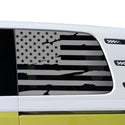 American Flag Quarter Window Decal for Volkswagen ID. Buzz 2025 – Precut Matte Black Vinyl