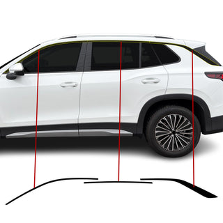 Fits Volkswagen Tiguan 2025-2027 Vinyl Chrome Delete Grille Blackout Decal Stickers Overlay Film