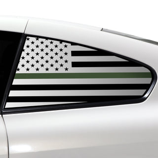 Buy thin-green-line Quarter Window American Flag Vinyl Decal Stickers Fits Infiniti G37 2008-2013