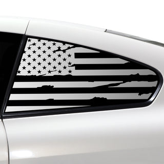 Buy distressed-black Quarter Window American Flag Vinyl Decal Stickers Fits Infiniti G37 2008-2013