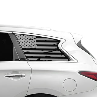 Buy distressed-black Fits Infiniti QX60 2016-2020 Quarter Window American Flag Vinyl Decal Stickers