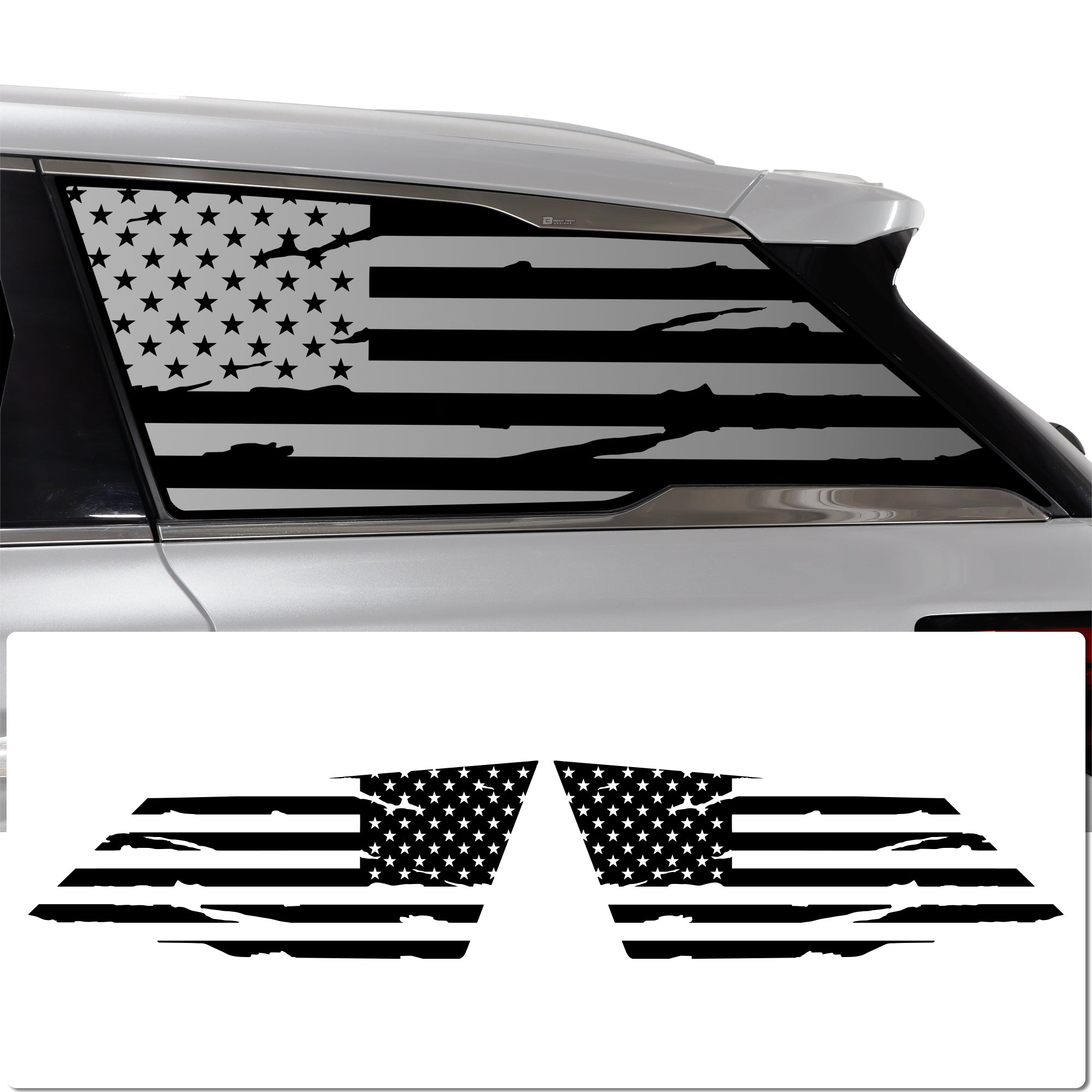 Quarter Window American Flag Vinyl Decal Stickers Fits Infiniti QX60 2022 - 2025 - Bogar Tech Designs