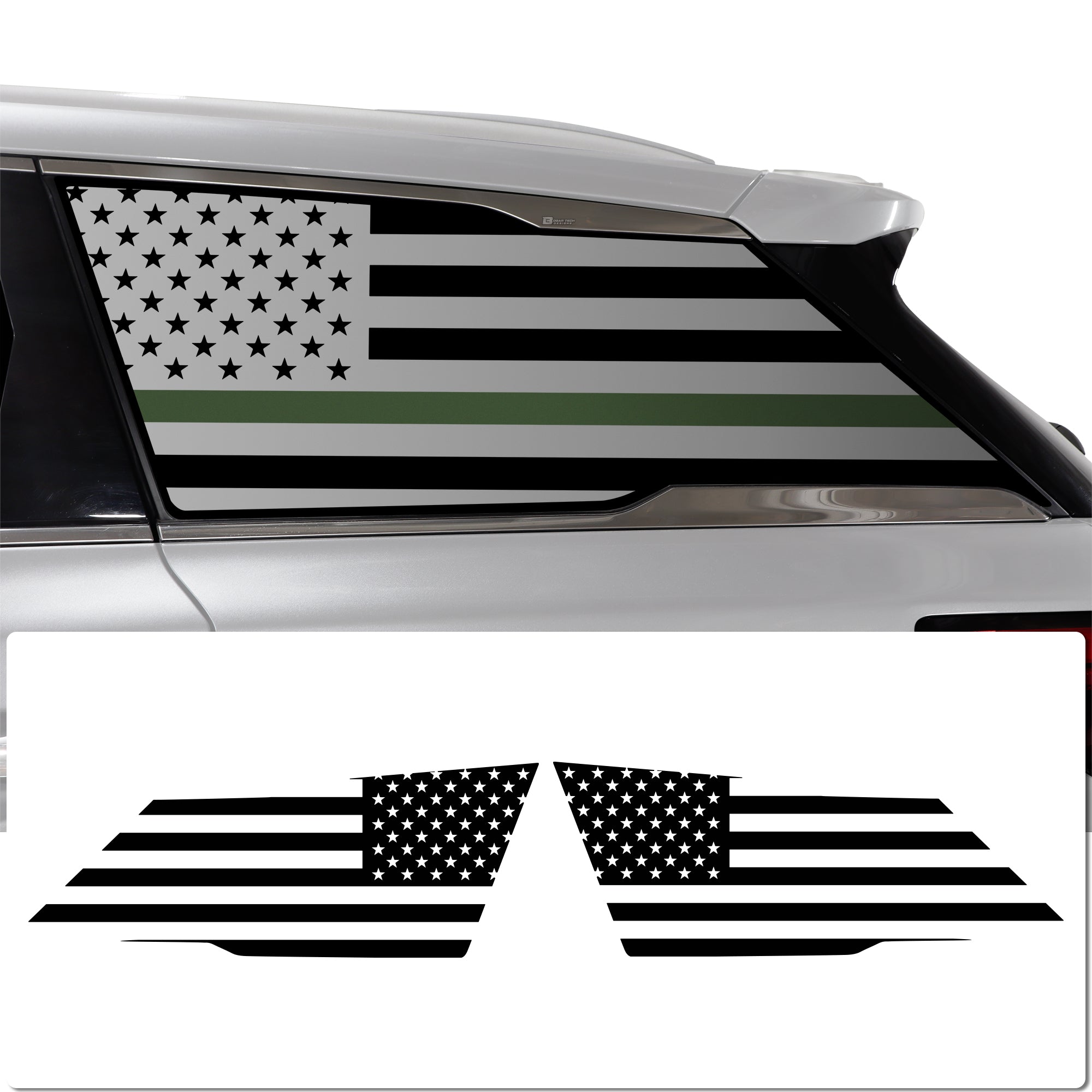 Quarter Window American Flag Vinyl Decal Stickers Fits Infiniti QX60 2022 - 2025 - Bogar Tech Designs