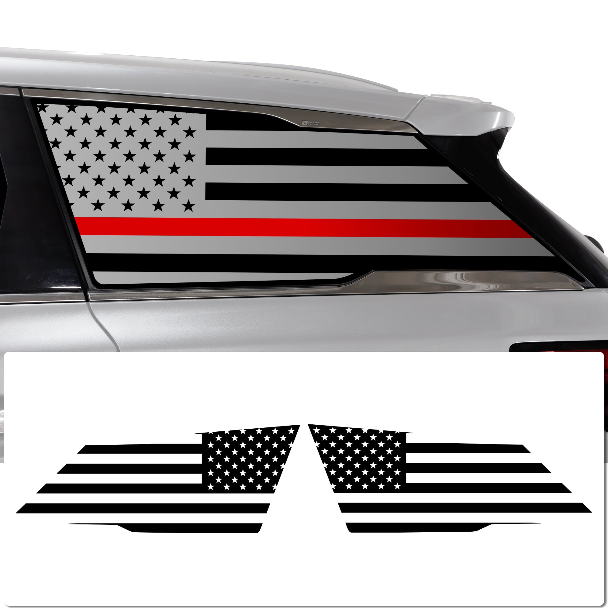 Quarter Window American Flag Vinyl Decal Stickers Fits Infiniti QX60 2022 - 2025 - Bogar Tech Designs