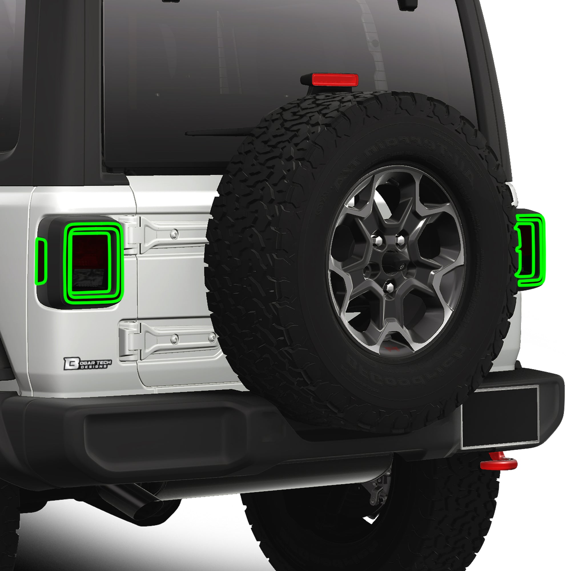 Amber Delete Taillight Precut Smoked PPF Tint Kit Film Overlay Fits Jeep Wrangler JL 2018 - 2025 - Bogar Tech Designs
