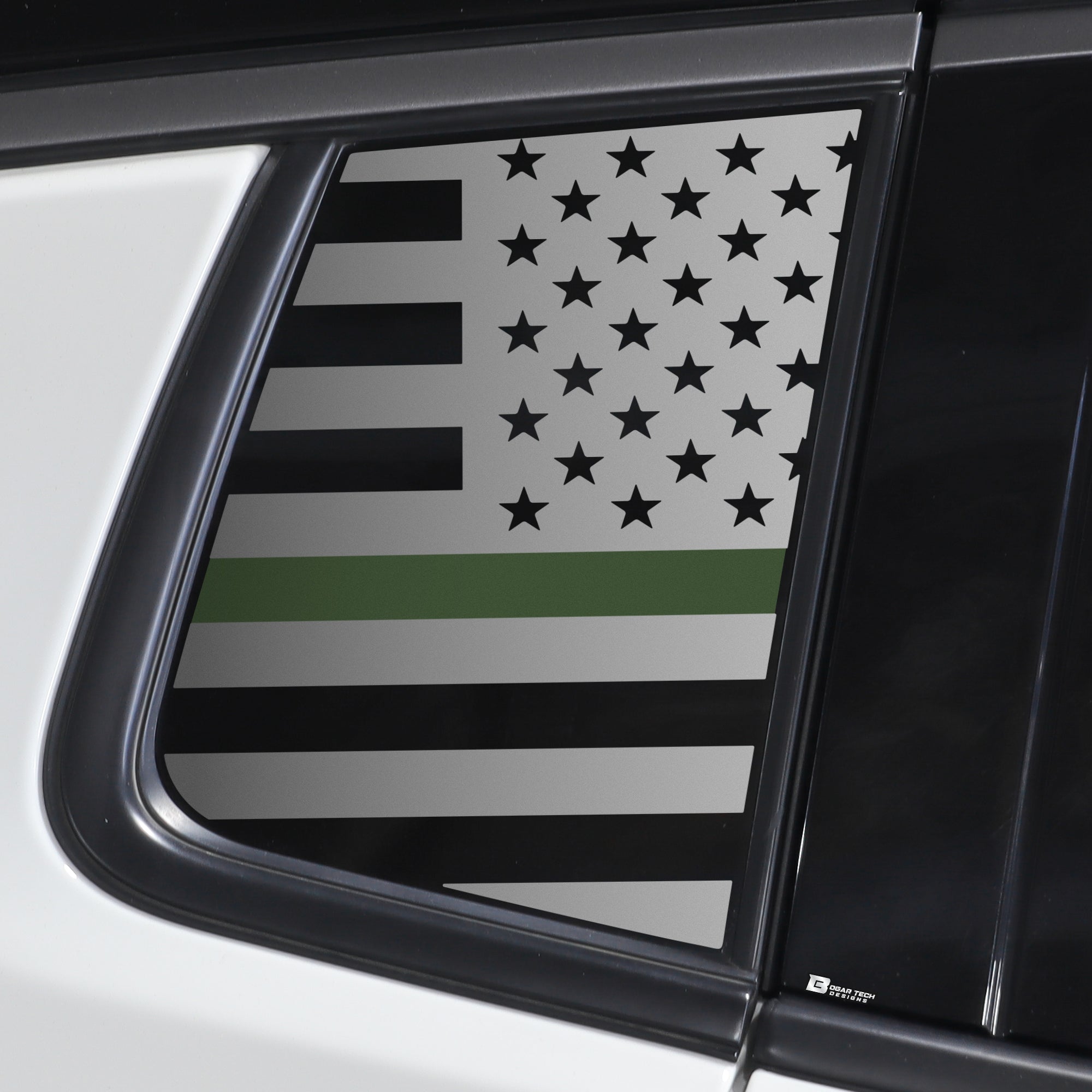Quarter Window American Flag Vinyl Decal Stickers Fits Jeep Compass 2018 - 2025 - Bogar Tech Designs