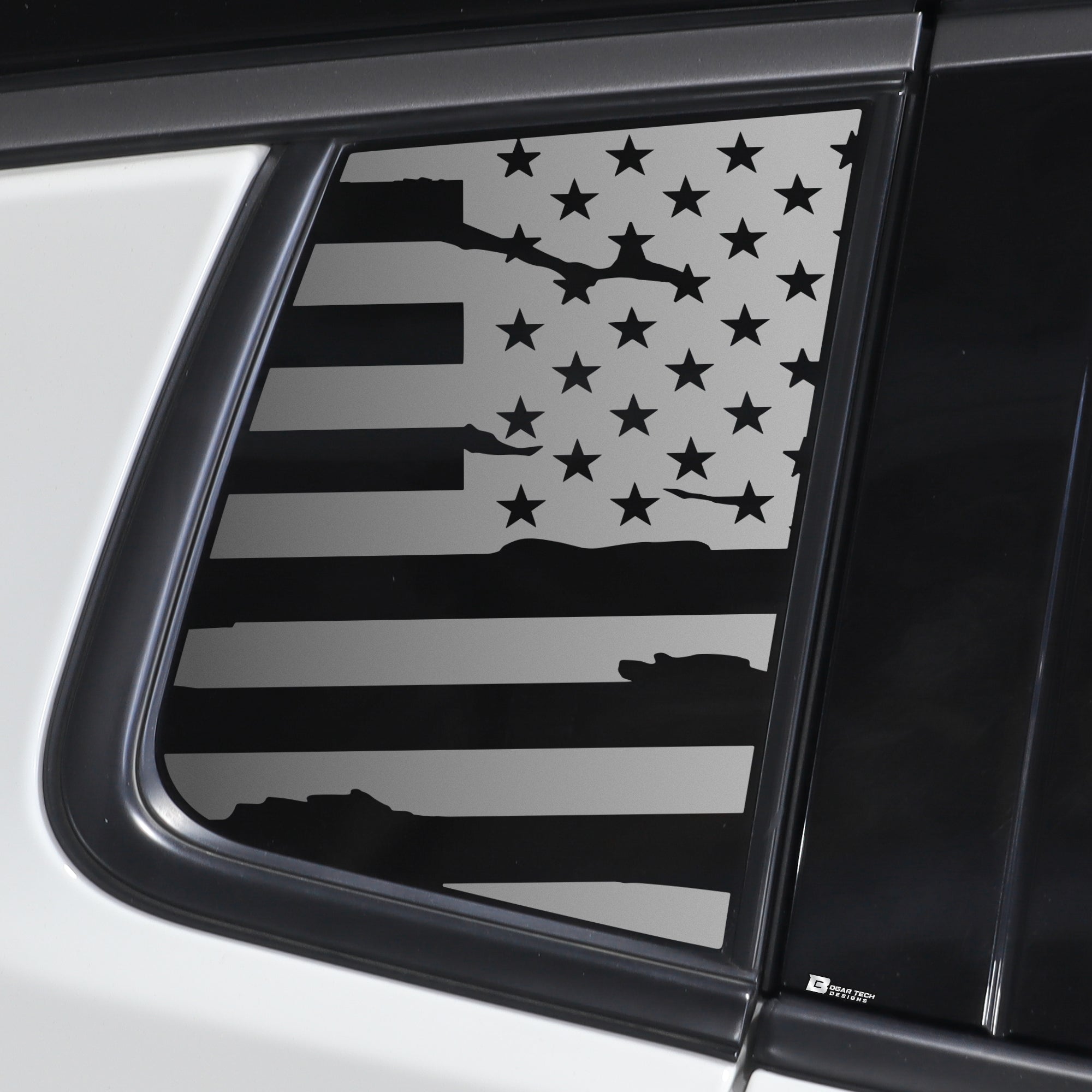Quarter Window American Flag Vinyl Decal Stickers Fits Jeep Compass 2018 - 2025 - Bogar Tech Designs