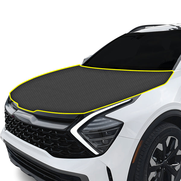 Fits KIA Sportage 2023+ Precut Premium Gloss Black Carbon Fiber Hood Paint Protection Film PPF Decal Film Kit - Bogar Tech Designs
