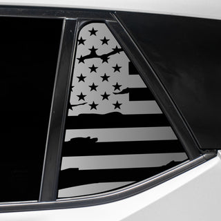 Buy distressed-black Quarter Window American Flag Vinyl Decal Stickers Fits Lexus RZ 2023-2024