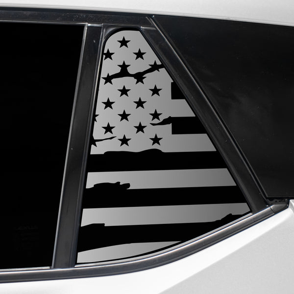 Quarter Window American Flag Vinyl Decal Stickers Fits Lexus RZ 2023-2024