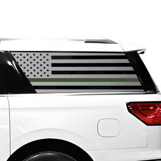 Buy thin-green-line Fits Lincoln Navigator L 2018+ Quarter Window American Flag Vinyl Decal Stickers