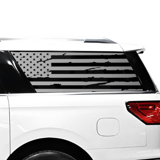 Buy distressed-black Fits Lincoln Navigator L 2018+ Quarter Window American Flag Vinyl Decal Stickers