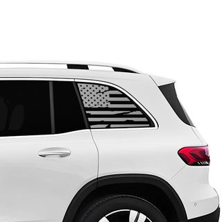 Buy distressed-black Fits Mercedes-Benz EQB 2022+ Quarter Window American Flag Vinyl Decal Stickers