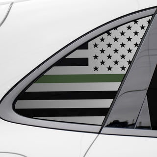 Buy thin-green-line Quarter Window American Flag Vinyl Decal Stickers Fits Porsche Macan 2015-2021