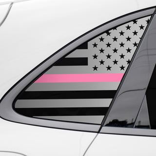 Buy thin-pink-line Quarter Window American Flag Vinyl Decal Stickers Fits Porsche Macan 2015-2021