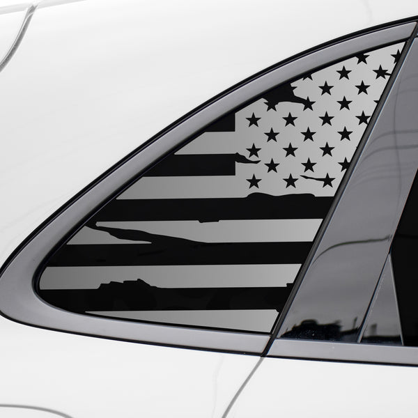 Quarter Window American Flag Vinyl Decal Stickers Fits Porsche Macan 2015-2021