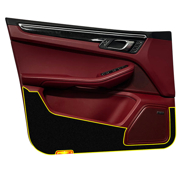 Fits Porsche Macan 2015-2025 Alcantara Anti Kick Door Panel Protection Decal Stickers Overlay, Black Red Pink Yellow Purple