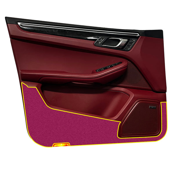 Fits Porsche Macan 2015-2025 Alcantara Anti Kick Door Panel Protection Decal Stickers Overlay, Black Red Pink Yellow Purple