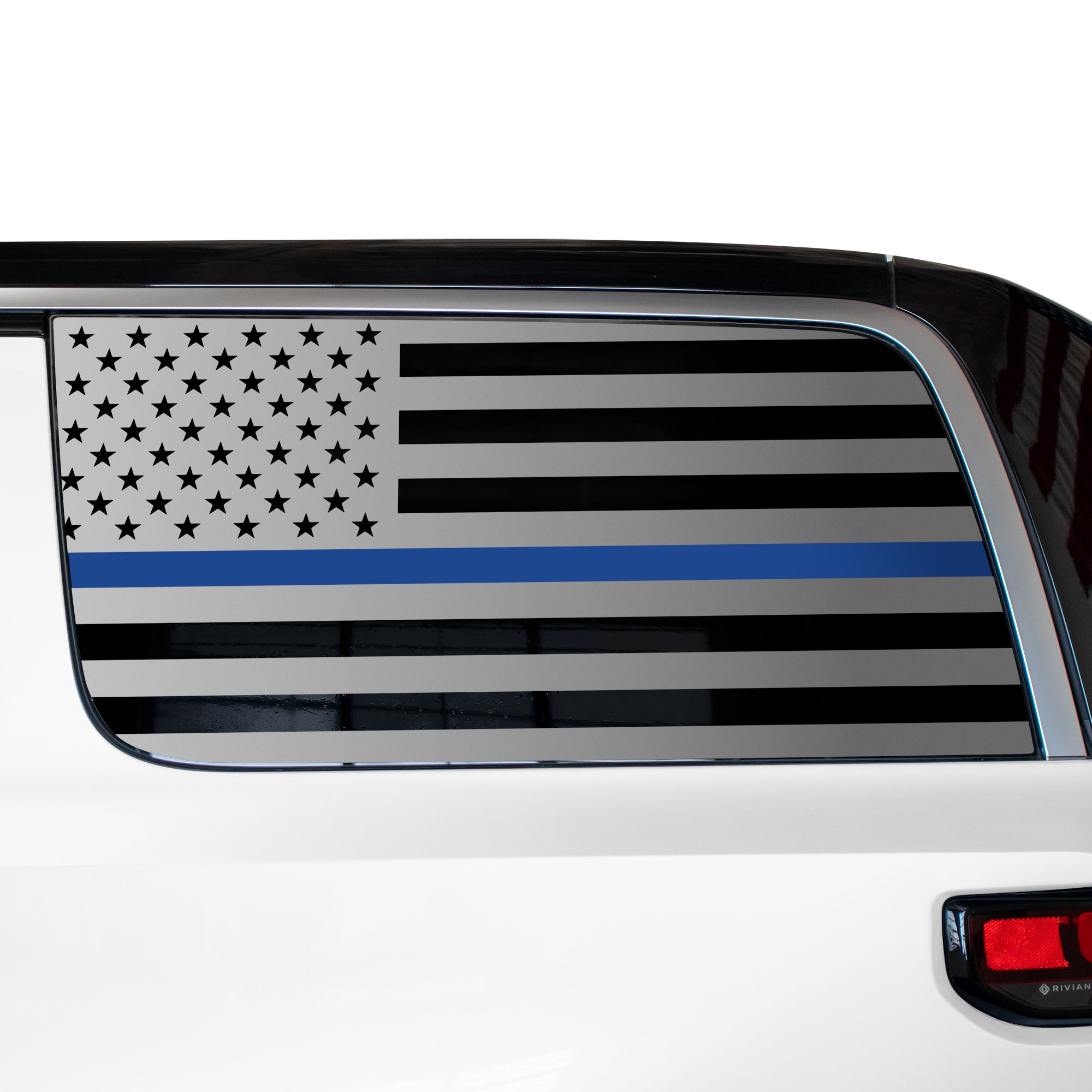 Quarter Window American Flag Vinyl Decal Stickers Fits Rivian R1S 2022 - 2025 - Bogar Tech Designs