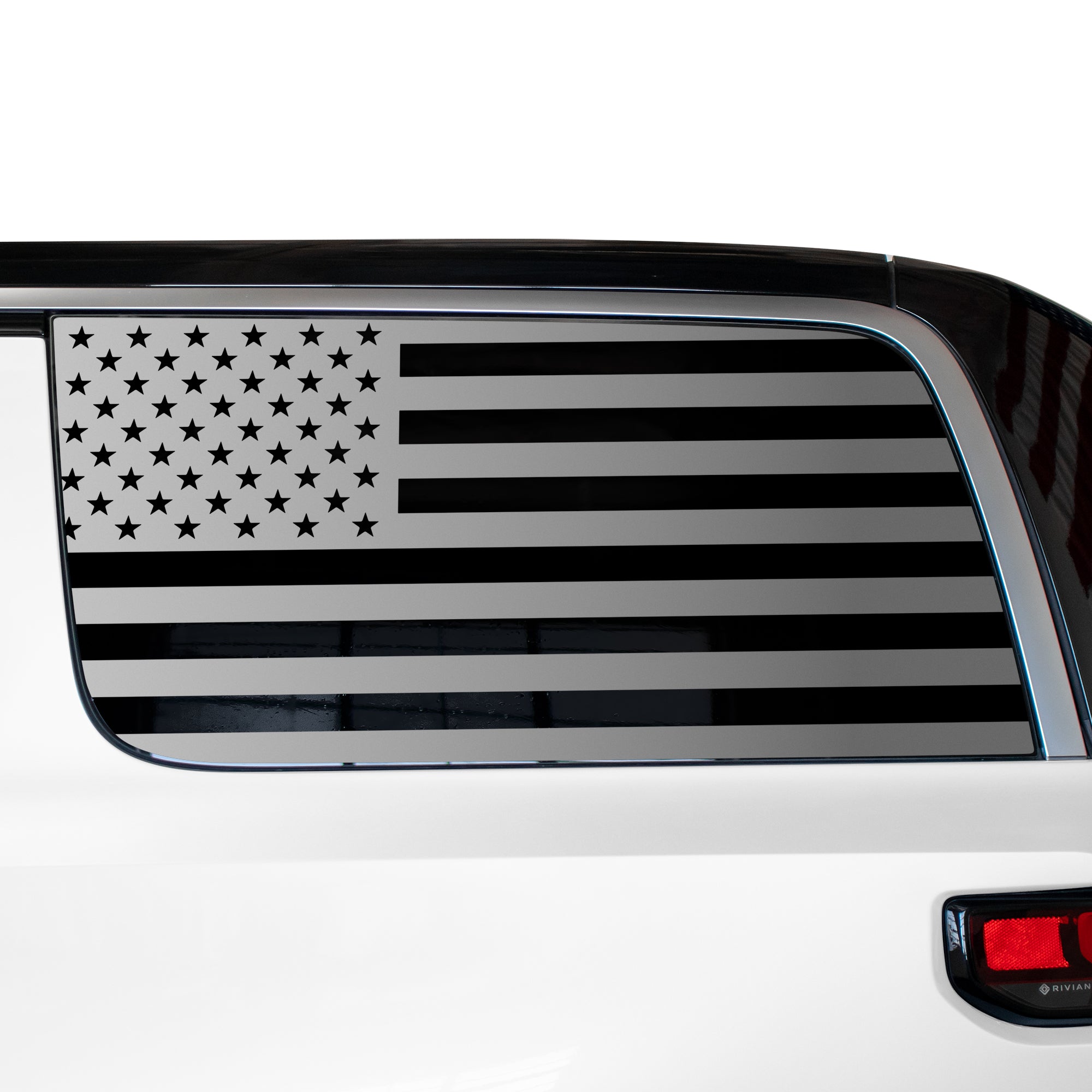 Quarter Window American Flag Vinyl Decal Stickers Fits Rivian R1S 2022 - 2025 - Bogar Tech Designs