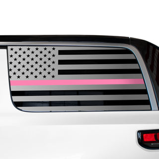 Buy thin-pink-line Quarter Window American Flag Vinyl Decal Stickers Fits Rivian R1S 2022-2024