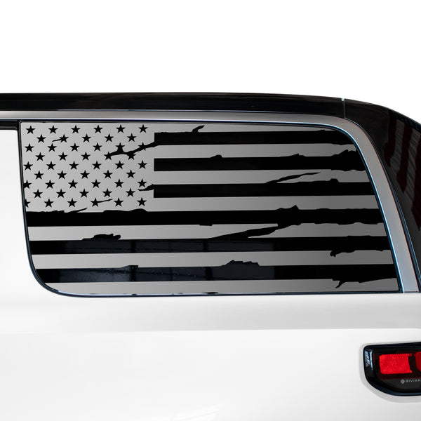 Quarter Window American Flag Vinyl Decal Stickers Fits Rivian R1S 2022-2024