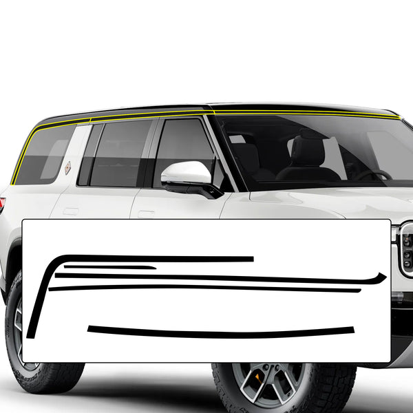 Rivian R1S 2022-2026 Blackout Chrome Delete Kit - Precut Gloss Black Vinyl Overlays