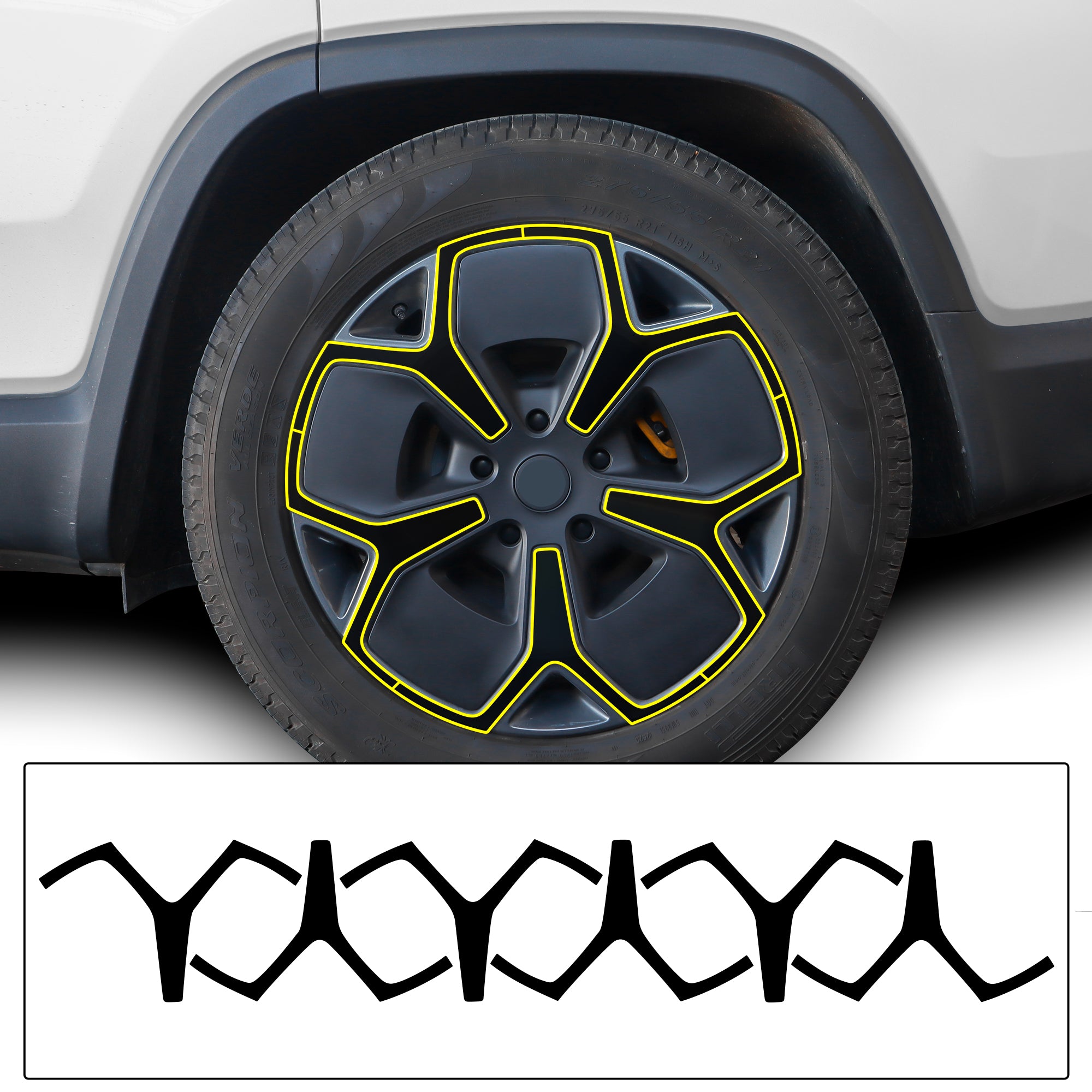 Vinyl Chrome Delete Grille Bezel Lip Side Window Blackout Decal Stickers Overlay Film Fits Rivian R1S 2022 - 2025 - Bogar Tech Designs
