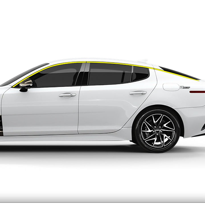 Window Vinyl Chrome Delete Trim Blackout Decal Stickers Overlay Film Fits Kia Stinger 2018 - 2023 - Bogar Tech Designs