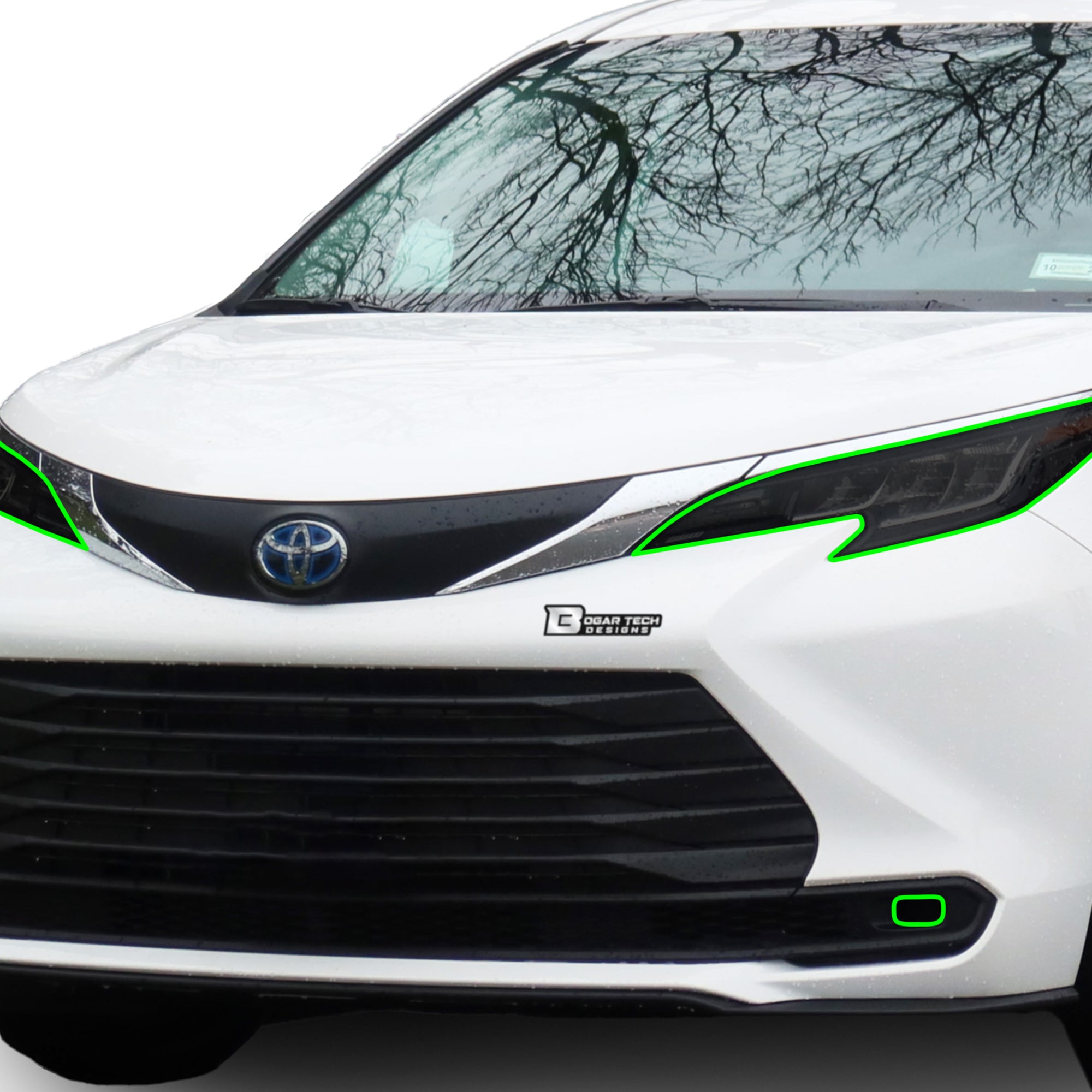 Full Headlight Taillight Precut Smoked PPF Tint Kit Film Overlay Fits Toyota Sienna 2021 - 2023 - Bogar Tech Designs