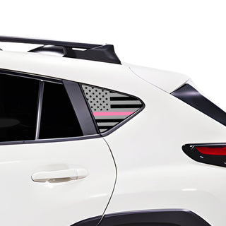 Buy thin-pink-line Fits Subaru Crosstrek 2024+ Quarter Window American Flag Vinyl Decal Stickers