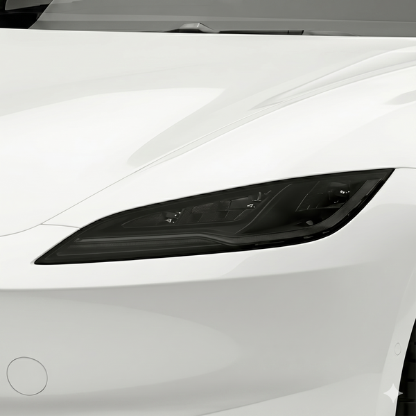 Tesla Model 3 2024–2026 Dark Smoke Headlight & Taillight Tint Kit – Precut Vinyl Lens Overlays