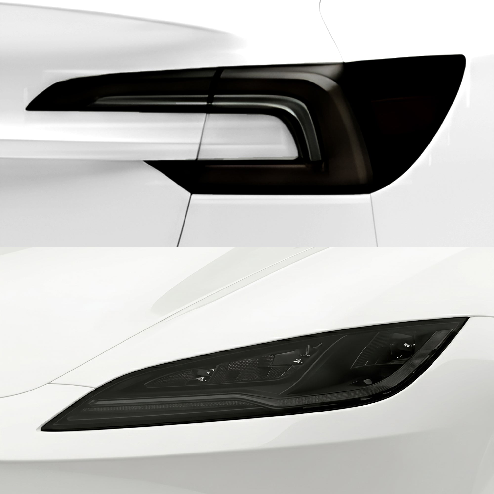 Tesla Model 3 2024–2026 Dark Smoke Headlight & Taillight Tint Kit – Precut Vinyl Lens Overlays