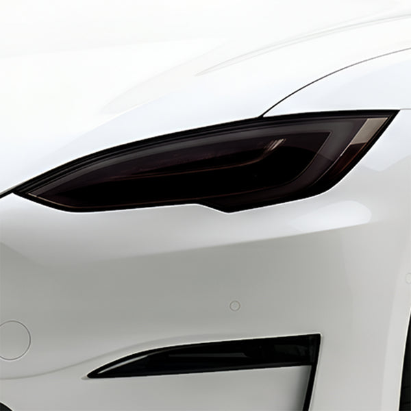 Tesla Model S 2017–2026 Dark Smoke Headlight & Taillight Tint Kit – Precut Vinyl Lens Overlays