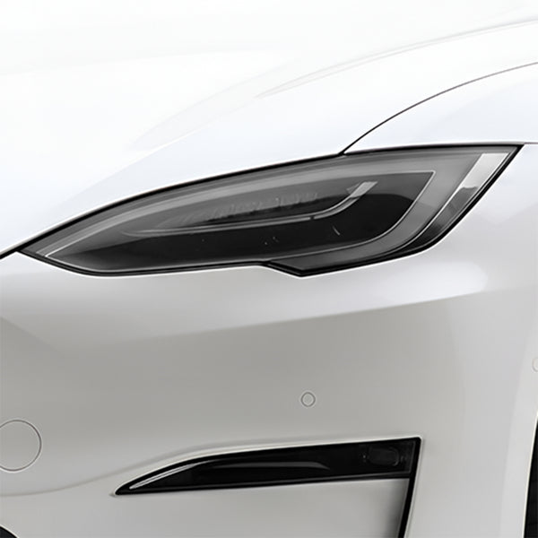 Tesla Model S 2017–2026 Dark Smoke Headlight & Taillight Tint Kit – Precut Vinyl Lens Overlays
