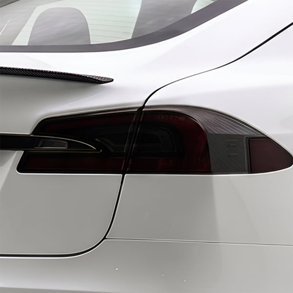 Tesla Model S 2017–2026 Dark Smoke Headlight & Taillight Tint Kit – Precut Vinyl Lens Overlays