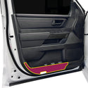 Fits Toyota Sequoia 2023+ Alcantara Anti Kick Door Panel Protection Decal Stickers Overlay, Black Red Pink Yellow Purple