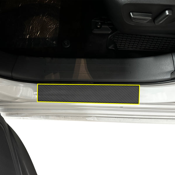 Fits Toyota Sienna 2021+ Precut Door Sill Premium Paint Protection Film PPF Decal Film Kit, Gloss Black Carbon Fiber