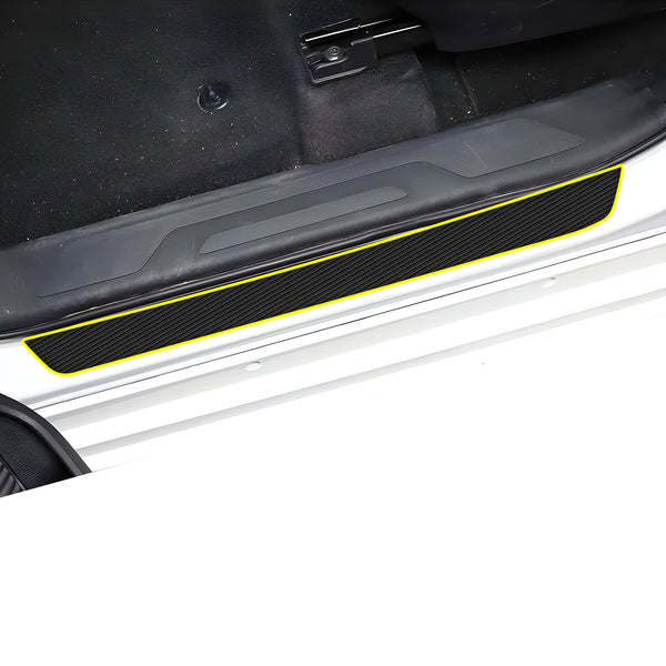 Fits Toyota Tundra 2022+ Precut Door Sill Premium Paint Protection Film PPF Decal Film Kit, Gloss Black Carbon Fiber