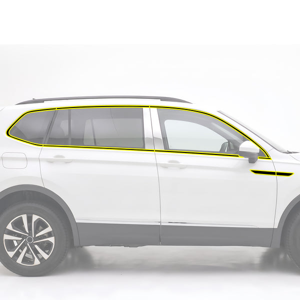 Volkswagen Tiguan 2018-2024 Blackout Chrome Delete Kit - Precut Gloss Black Vinyl Overlays