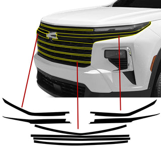 Main image 2024 2026 chevrolet traverse front grille chrome delete gloss black updated