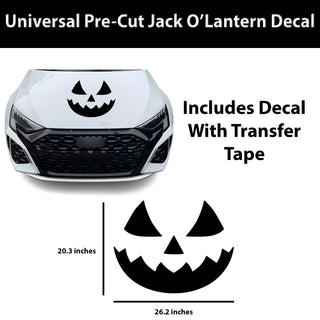 Jack O' Lantern Car Decal - Universal Pumpkin Face Vinyl (Halloween Edition)