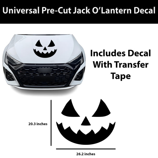 Jack O' Lantern Car Decal - Universal Pumpkin Face Vinyl (Halloween Edition)