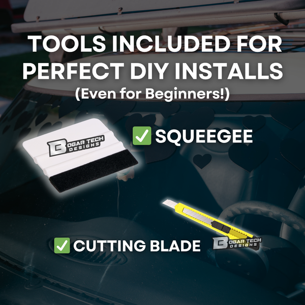 2in x 100ft Gloss Black Chrome Delete Vinyl Roll + Tools - Perfect Add-On for Chrome Delete Kits