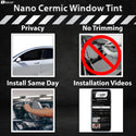 Precut Front Rear Windows Windshield Premium Nano Ceramic Window Film Tint Kit For Honda Civic Coupe 2016-2021