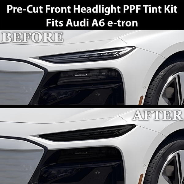 Audi A6 S6 e-tron 2025-2027 Dark Smoke Headlight & Taillight Tint Kit – Precut Vinyl Lens Overlays Film