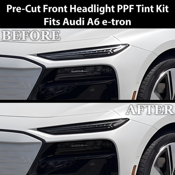 Audi A6 S6 e-tron 2025-2027 Dark Smoke Headlight & Taillight Tint Kit – Precut Vinyl Lens Overlays Film