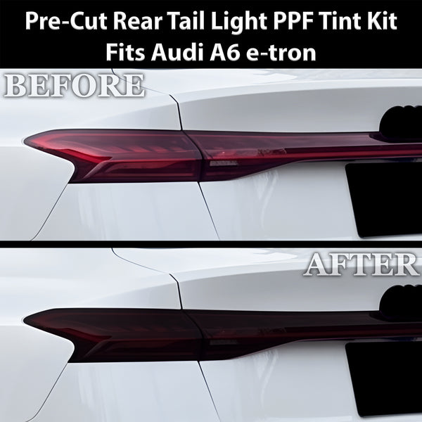 Audi A6 S6 e-tron 2025-2027 Dark Smoke Headlight & Taillight Tint Kit – Precut Vinyl Lens Overlays Film