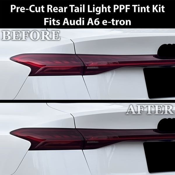 Audi A6 S6 e-tron 2025-2027 Dark Smoke Headlight & Taillight Tint Kit – Precut Vinyl Lens Overlays Film