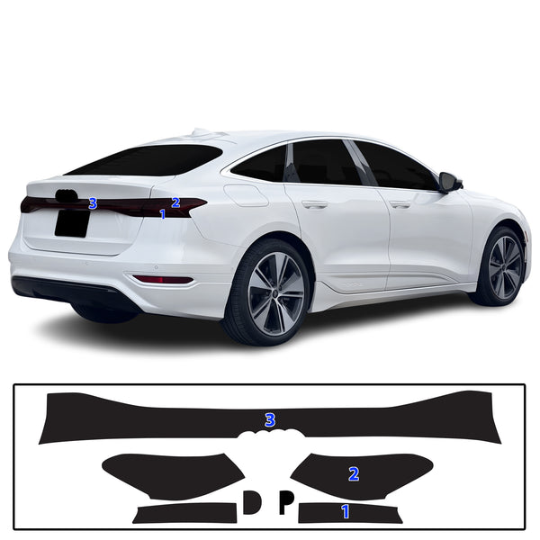 Audi A6 S6 e-tron 2025-2027 Dark Smoke Headlight & Taillight Tint Kit – Precut Vinyl Lens Overlays Film